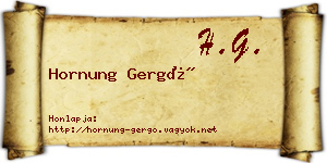 Hornung Gergő névjegykártya