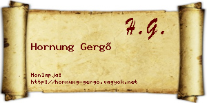 Hornung Gergő névjegykártya